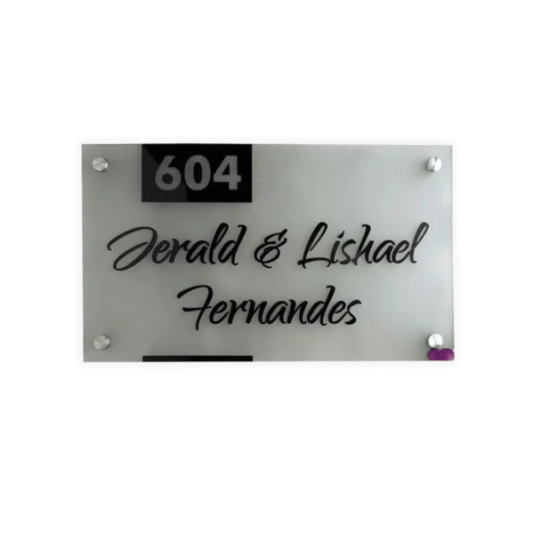 Acrylic Glass Name Plate Printing