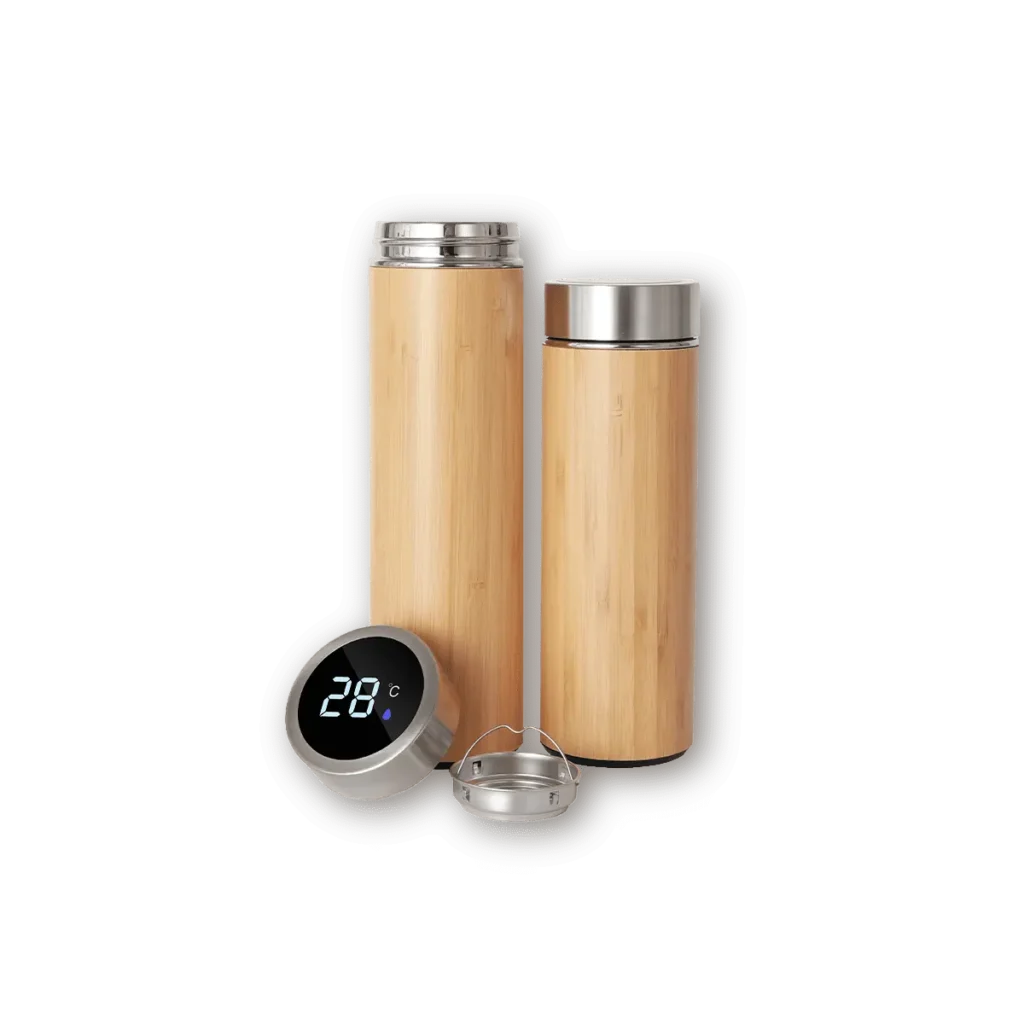 Bamboo Flask with Temperature Display Printing