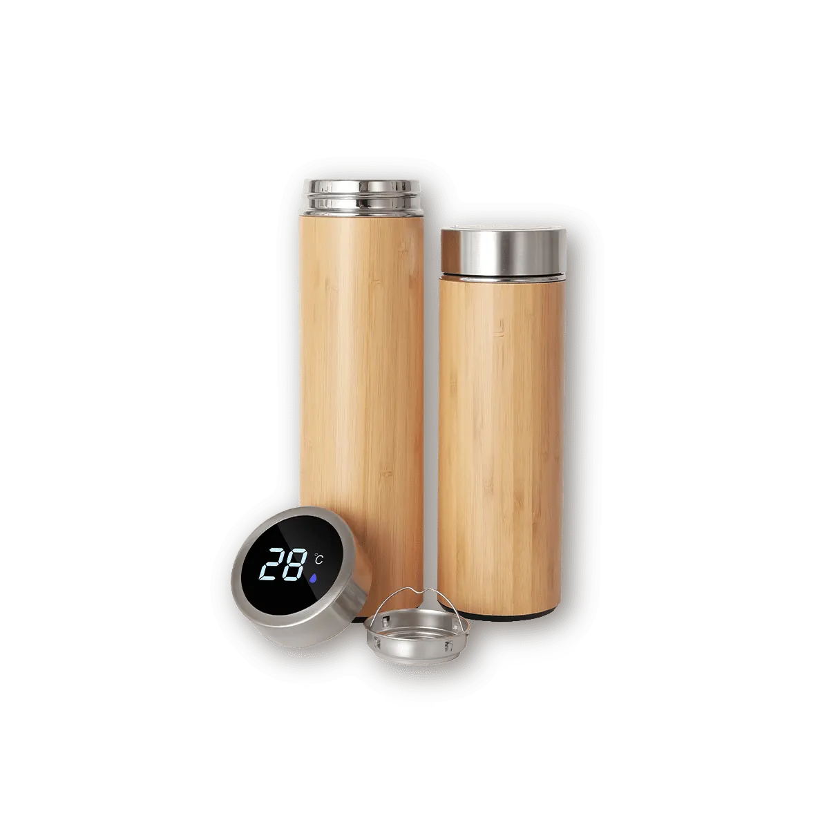 Bamboo Flask with Temperature Display Printing