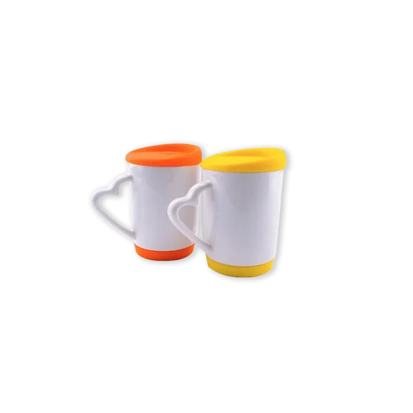 white ceramic mug (silicone Cap & Base) Printing