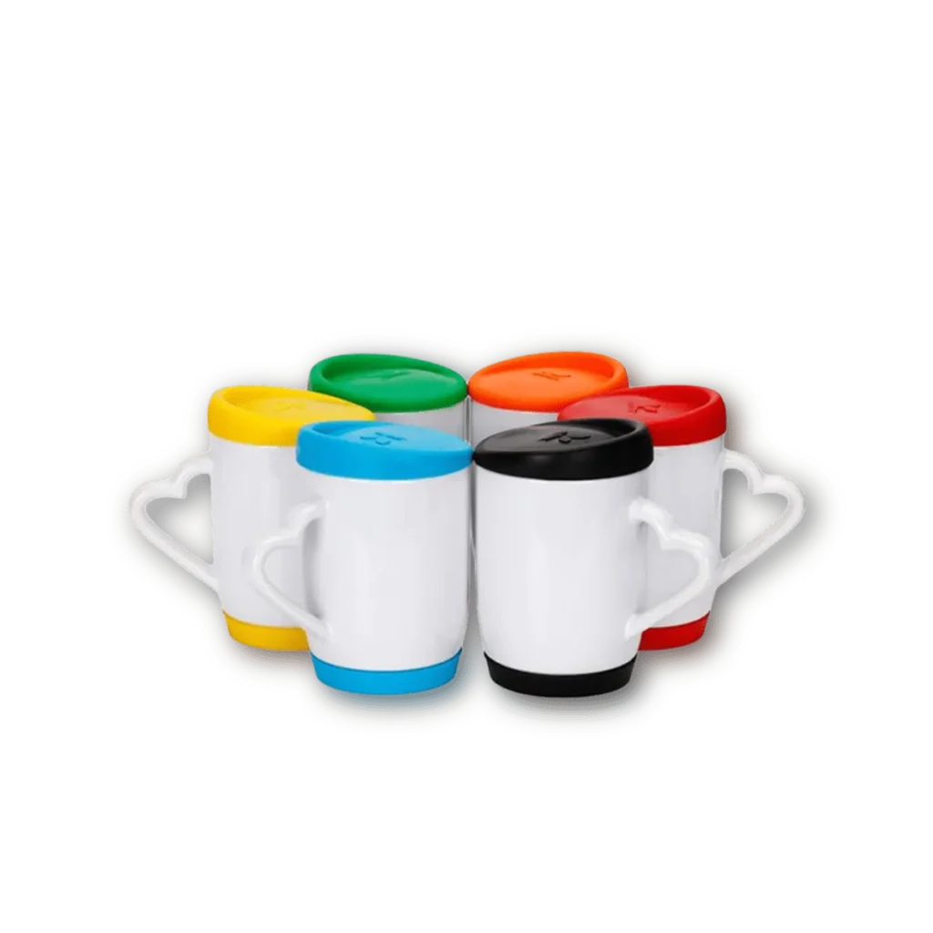 white ceramic mug (silicone Cap & Base) Printing