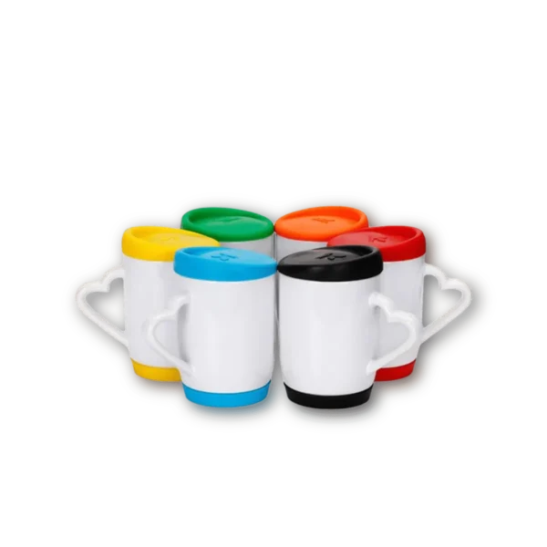 white ceramic mug (silicone Cap & Base) Printing