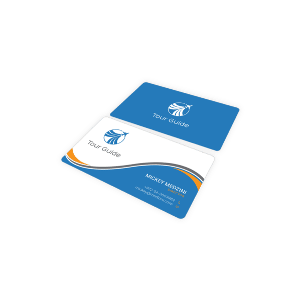 White and Blue Business Card
